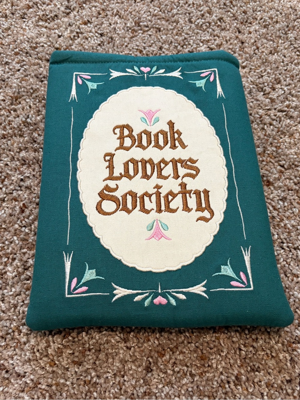 Book Society Embroidered Book Sleeve